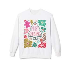 Merry Christmas Fleece Sweatshirt, Cozy Crewneck, Inspirational Gift, Faith-Based Apparel, Unisex Pullover for All Occasions