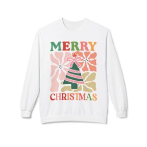 Merry Christmas Fleece Sweatshirt, Cozy Crewneck, Inspirational Gift, Faith-Based Apparel, Unisex Pullover for All Occasions