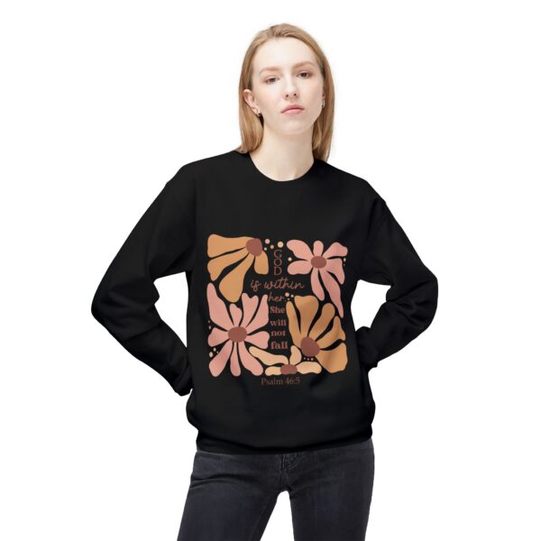 God Is Within Her Fleece Sweatshirt, Cozy Crewneck, Inspirational Gift, Faith-Based Apparel, Unisex Pullover for All Occasions - Image 15