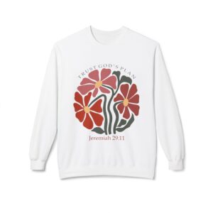Trust God's Plan Fleece Sweatshirt, Cozy Crewneck, Inspirational Gift, Faith-Based Apparel, Unisex Pullover for All Occasions