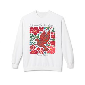 Rainbow Dove of Peace Floral Christian Sweatshirt – Where Faith Lives, Peace Flies