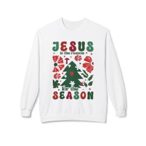Jesus Is the Reason for the Season Retro Christian Christmas Sweatshirt – Gildan Softstyle SF000 Crewneck